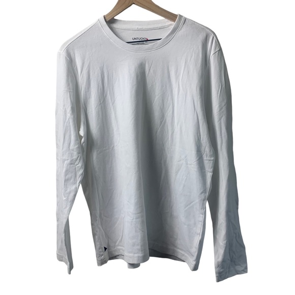 UNTUCKit Aston Long Sleeve T-Shirt Men's Size M White Crewneck - Picture 2 of 5